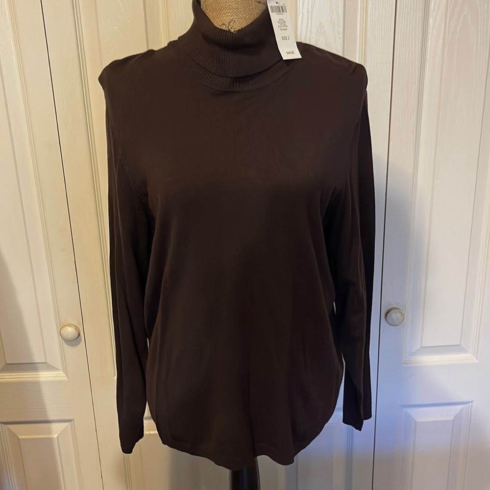 Chico’s size 2 brown sweater turtleneck NWT